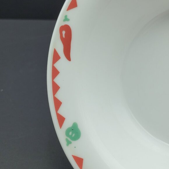Corelle Fiesta Red Hot Chili Peppers Rim Cereal Bowl Salsa Dip Sauce Snack Bowls - Picture 6 of 8